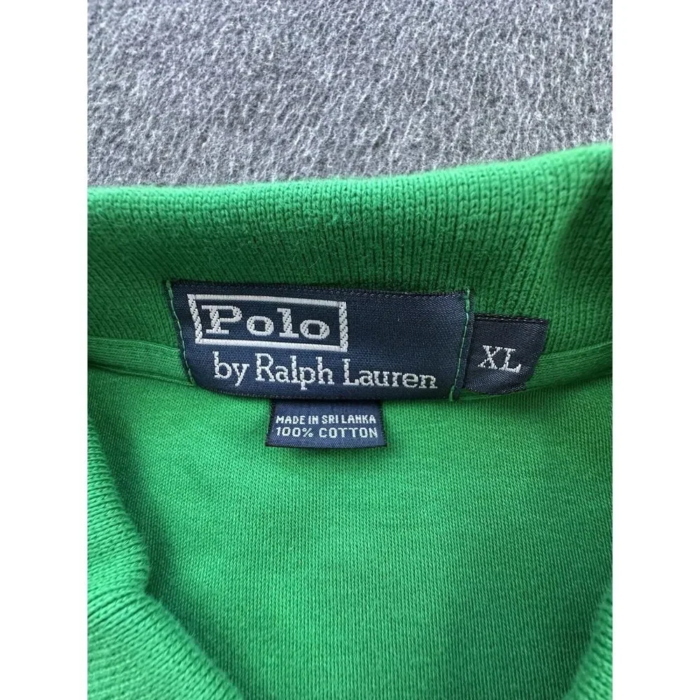Polo Ralph Lauren Polo‎ Mens X-Large Green Short Sleeve Shirt Cotton Logo